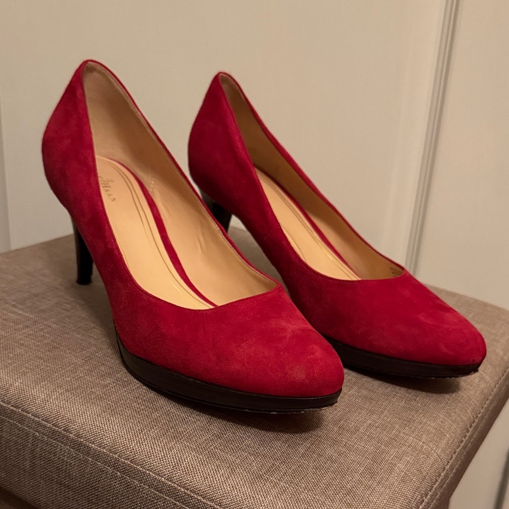 Cole Haan Red Suede Heels